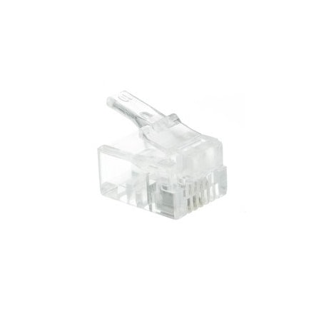 Cable Wholesale Phone/Data RJ11 Crimp Connectors for Stranded Wire, 6P4C, 50 pieces 31D0-6P4CS